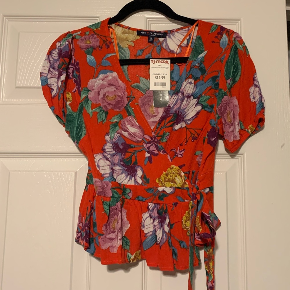 Floral wrap shirt